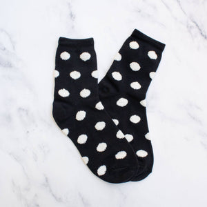 Women's Polka Dots Puff Casual Socks: Mocha