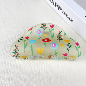 Frosted Floral Hair Claw Clip