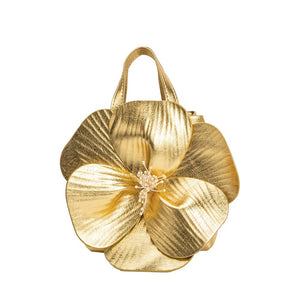 Monroe Gold Flower Vegan Leather Top Handle Bag Pre-Order 5/15