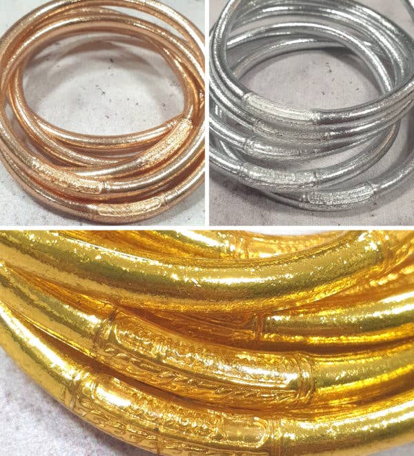 1 Genuine Buddhist Bangle Bracelet - Gold Size S