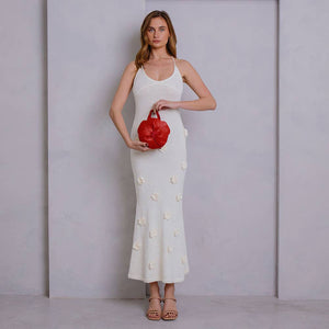 Monroe Ivory Flower Vegan Leather Top Handle Bag Pre-Order 5/15