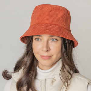 Thin Corduroy Bucket Hat: ONE SIZE / BLK