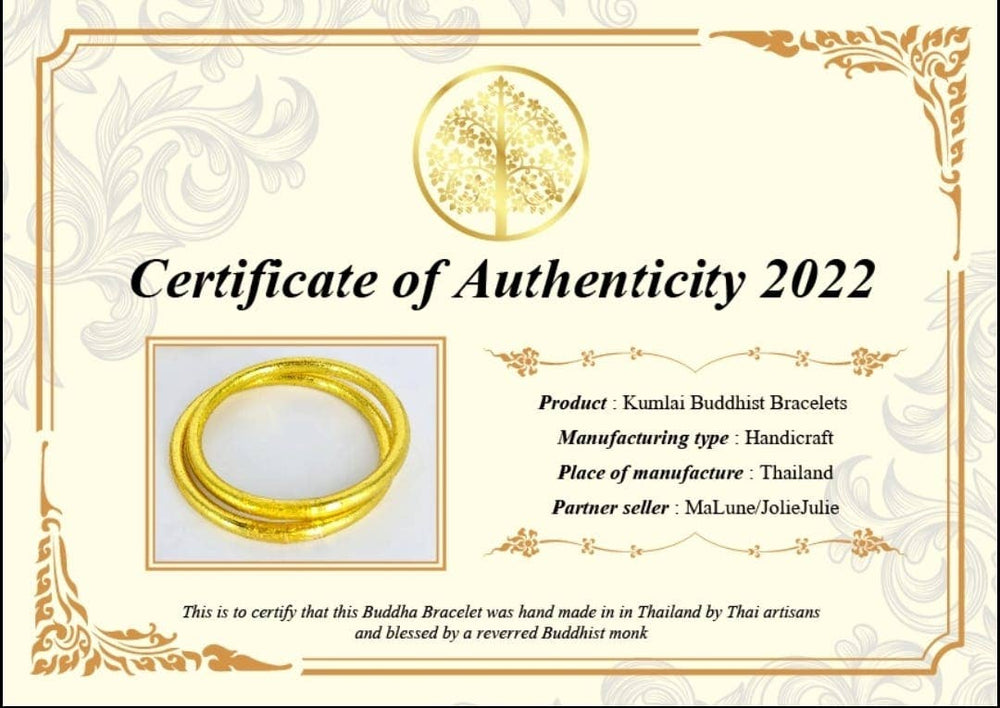 1 Genuine Buddhist Bangle Bracelet - Rose Gold Size S