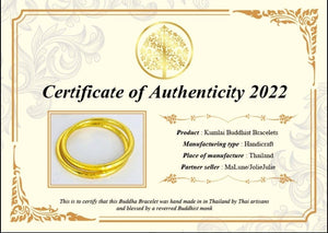 1 Genuine Buddhist Bangle Bracelet - Gold Size S