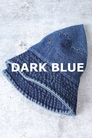 Cotton Canvas Denim Bucket Safari Boonie Hat: SM / DARK BLUE
