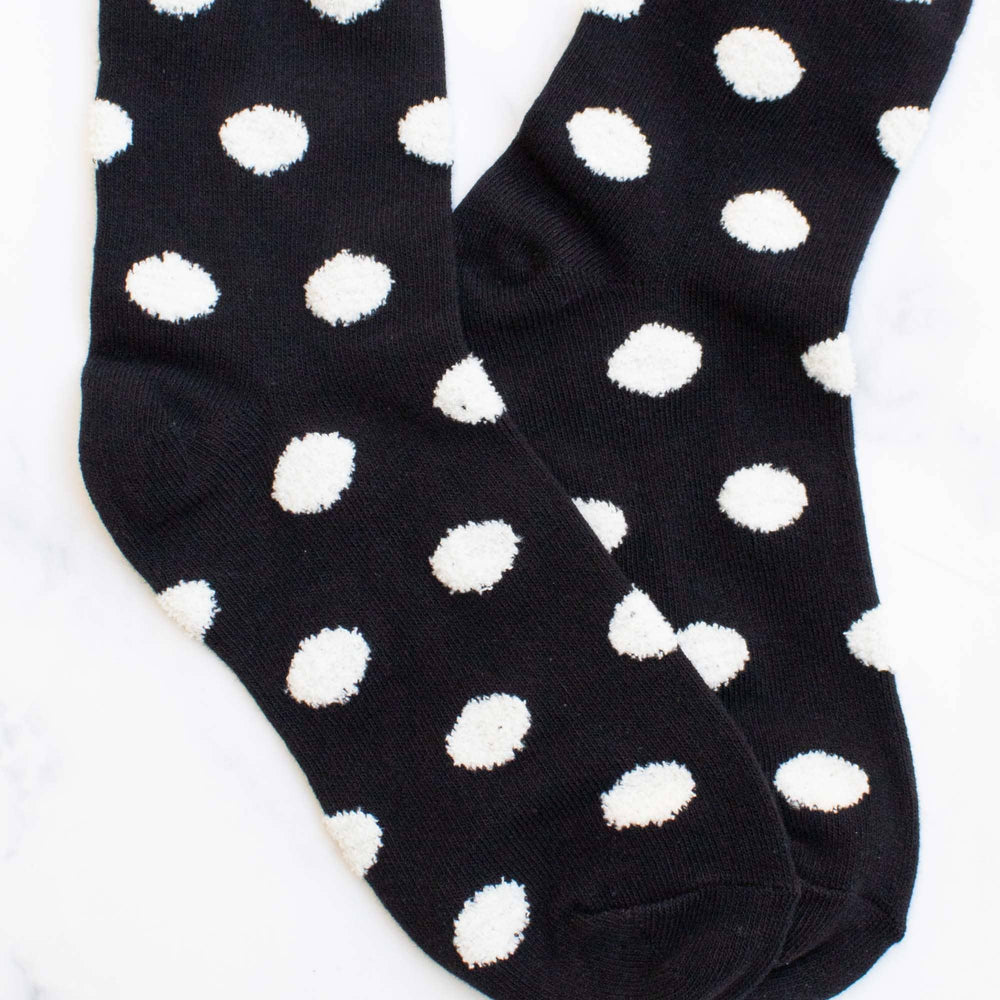 Women's Polka Dots Puff Casual Socks: Mocha