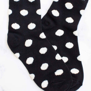 Women's Polka Dots Puff Casual Socks: Mocha