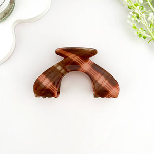 Brown & Pink Plaid Multi-Shape Hair Claw Clip