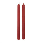Red Ridged Taper Candles (Set of 2)