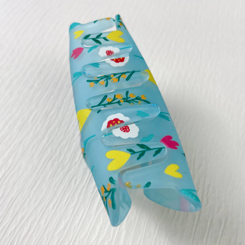Frosted Floral Hair Claw Clip