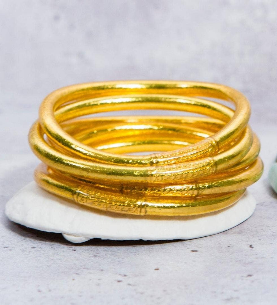 1 genuine buddhist bangle bracelet - gold size L