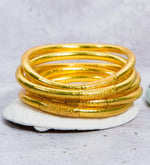 1 genuine buddhist bangle bracelet - gold size L