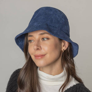 Thin Corduroy Bucket Hat: ONE SIZE / BLK
