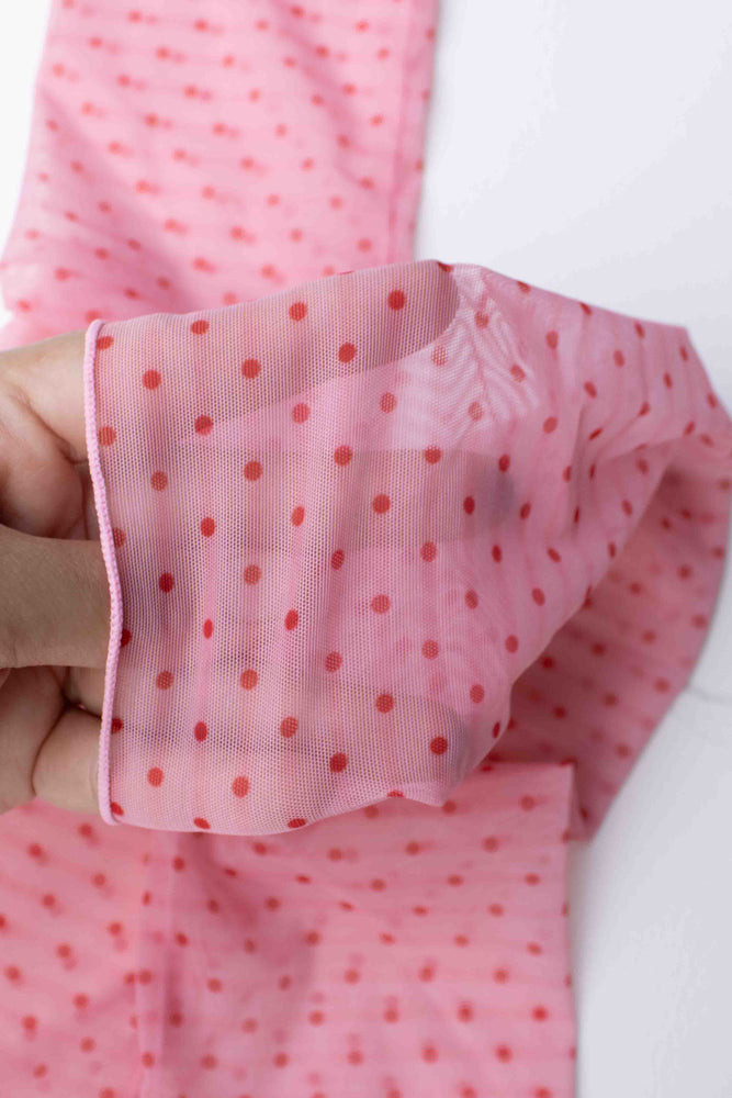 Sheer Patterned Crew Socks