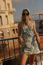 Mara the Label- Blue Gingham Lyon Mini Silk Dress