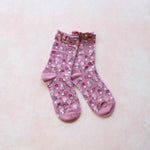 Garden Flower Socks: Pink