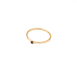 Gold Filled Black CZ Stacking Rings