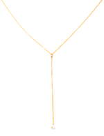 Dainty Pearl Lariat Necklace